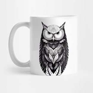 Owl Wild Animal Nature Illustration Art Tattoo Mug